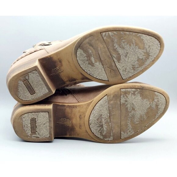 Life Stride Size 8.5M Side Zip Ankle Boots Block Heel Booties Brown Memory Foam - Picture 13 of 16